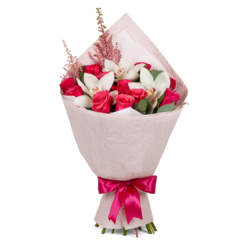 Букет с орхидеями и розами “Kiss” #108